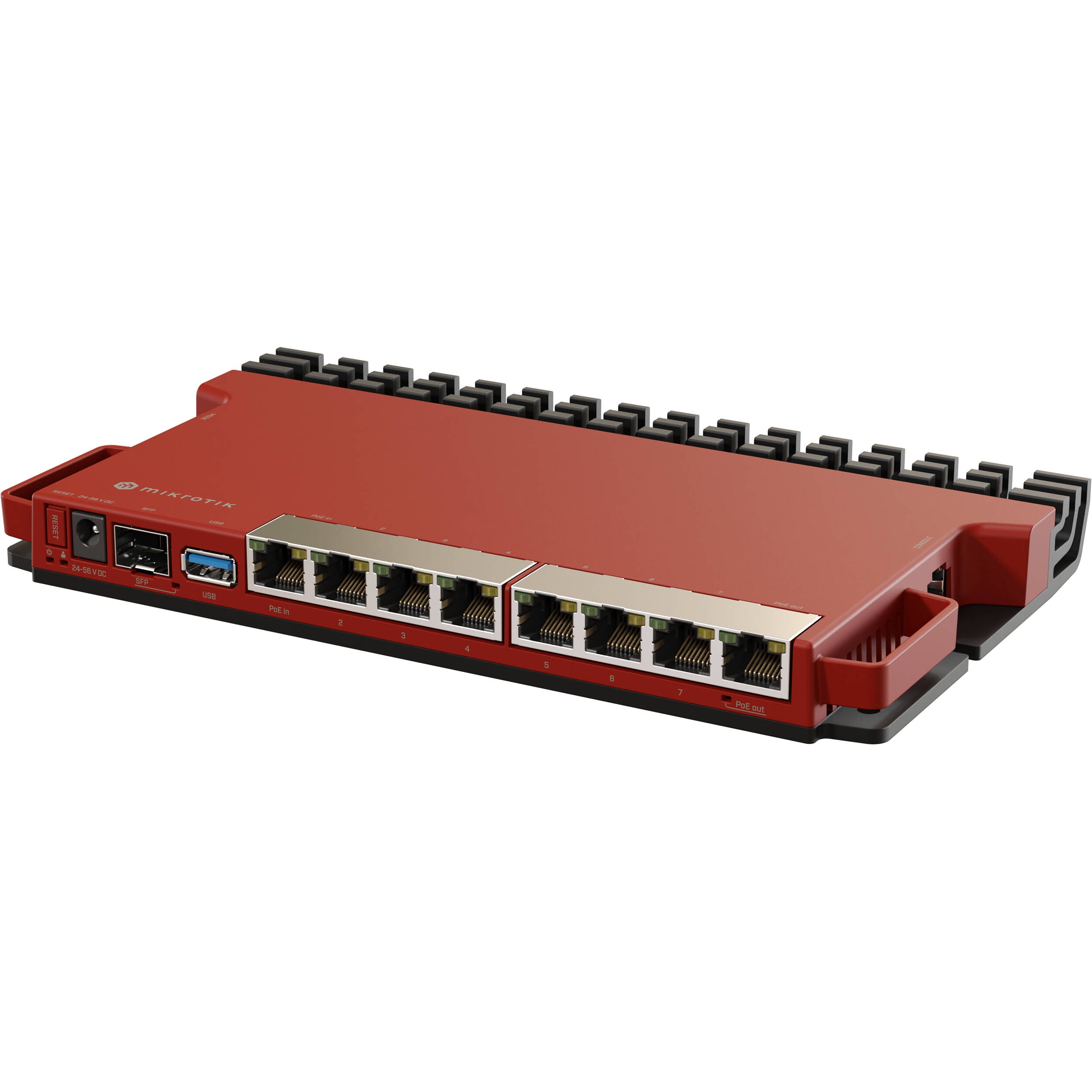 Router MikroTik L009UiGS-RM 8-Port Gigabit Passive PoE Compliant Managed Router - vista trasera