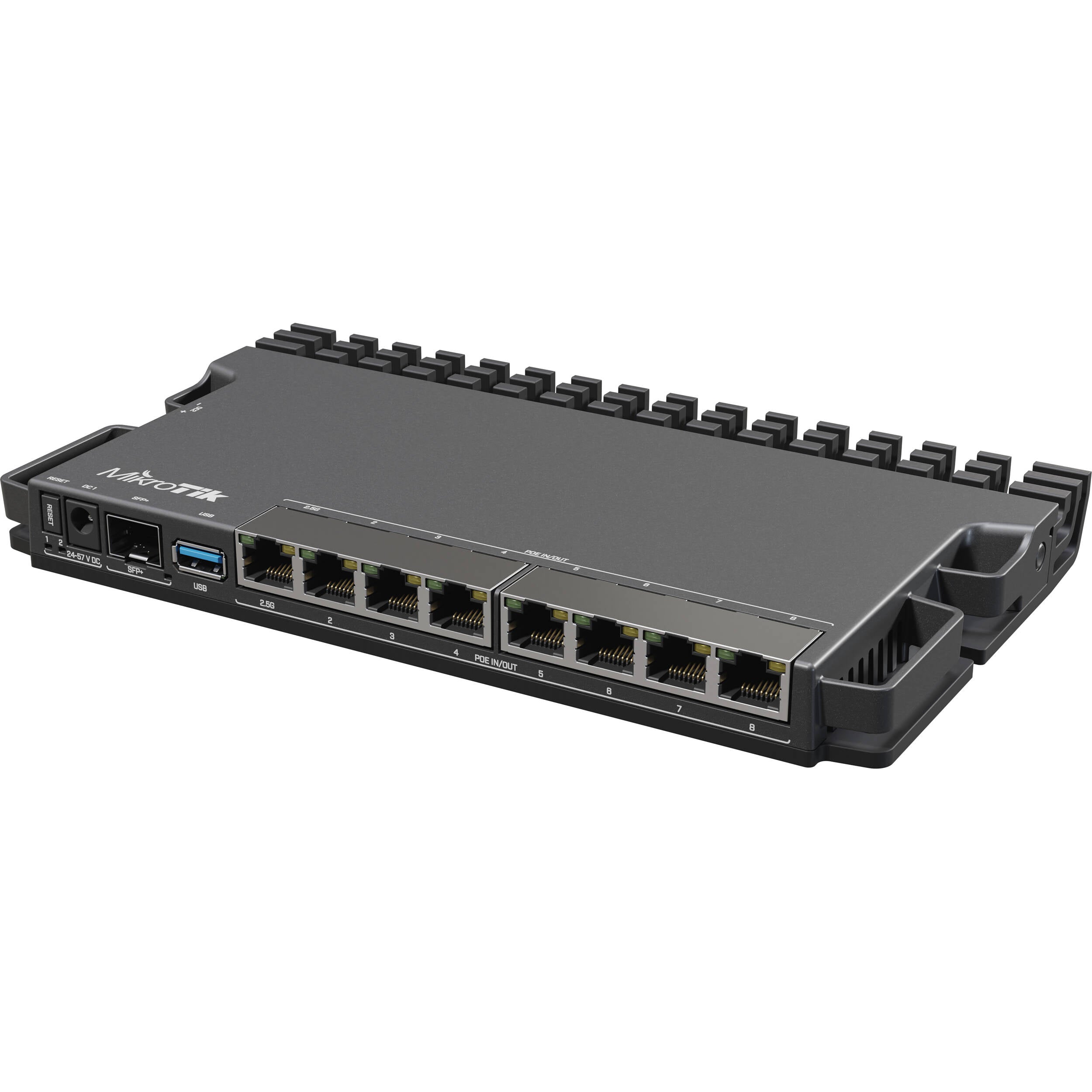 Router MikroTik RB5009UPr+S+IN 8-Port Multi-Gig PoE Router - vista trasera