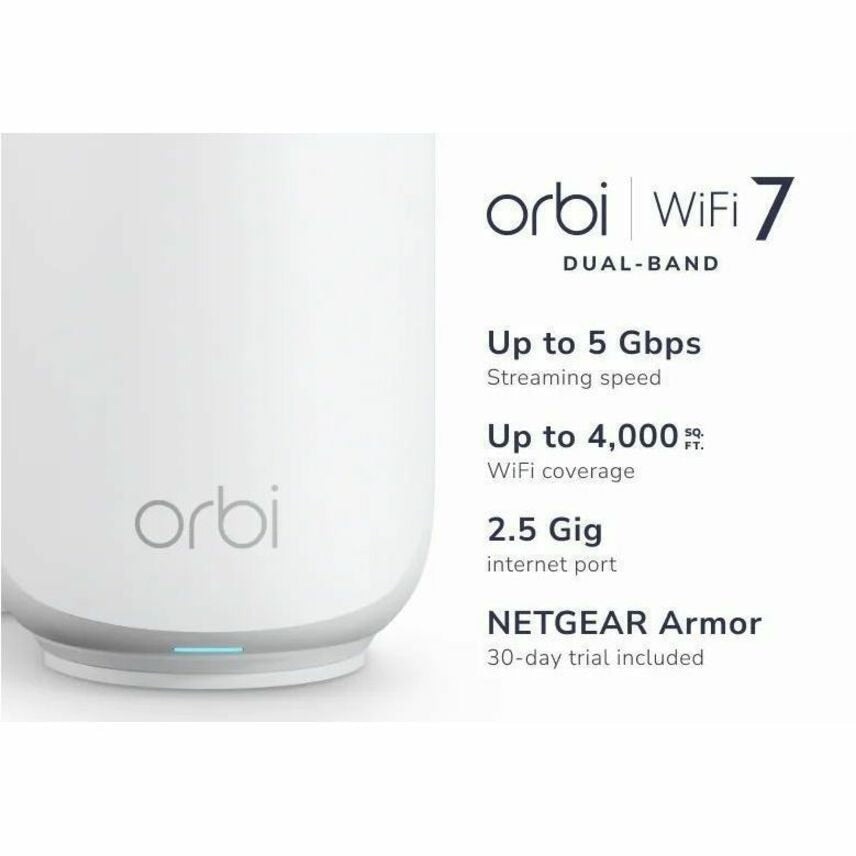 Router Netgear Orbi RBE372 Wi-Fi 7 IEEE 802.11be Ethernet Wireless Router - vista 6