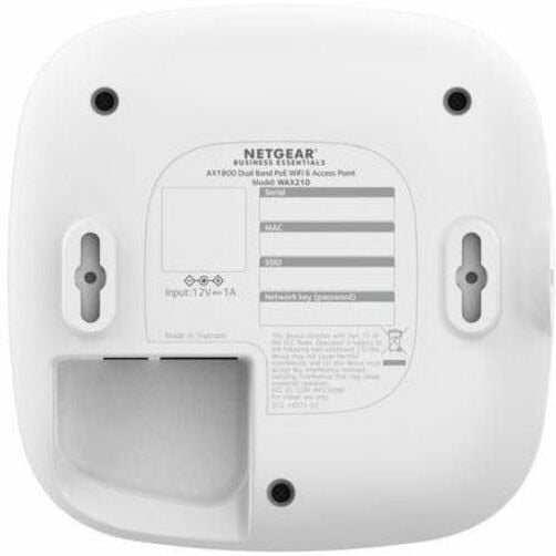 Router Netgear WAX210 Dual Band Wi-Fi 6 IEEE 802.11 a/b/g/n/ac/ax/e 1.80 Gbit/s Wireless Access Point - vista 5