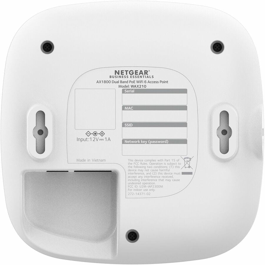 Router Netgear WAX210 Dual Band Wi-Fi 6 IEEE 802.11 a/b/g/n/ac/ax/e 1.80 Gbit/s Wireless Access Point - vista 5
