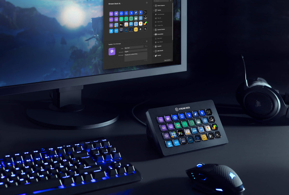 Stream Deck XL Elgato 32 Teclas LCD Personalizables - Controlador de Contenido Compatible Mac y PC - 10GAT9901
