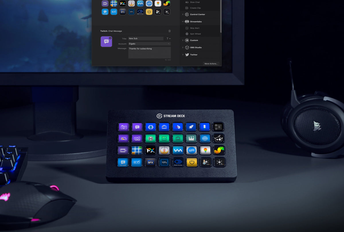 Stream Deck XL Elgato 32 Teclas LCD Personalizables - Controlador de Contenido Compatible Mac y PC - 10GAT9901