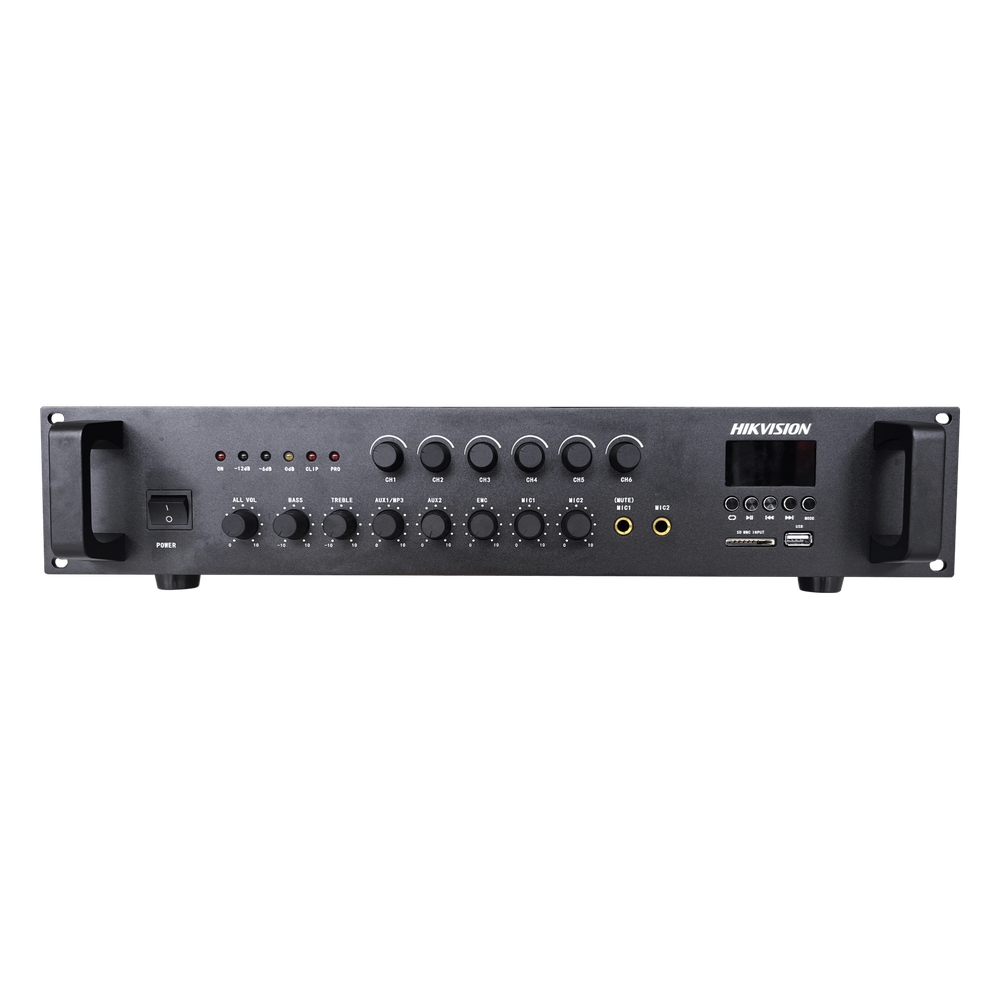 Audio y Video Hikvision - Amplificador una Zona - 2 Canales - 30 W por Canal - Conexión Bluetooth - DS-QAE0A240G1-VB6/11