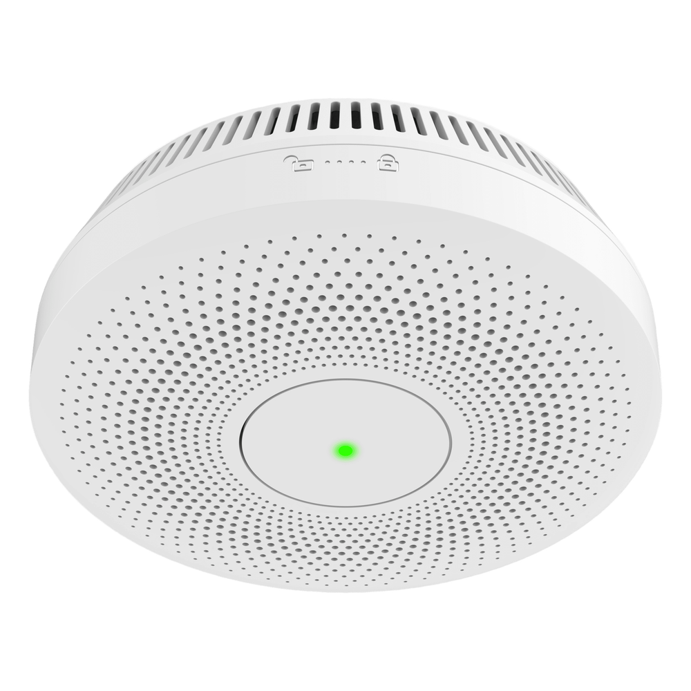 Accesorio Hikvision - Detector de Humo Interlink - Doble Tecnología de Sensor de Luz - Alarma Auditiva 85dB - Batería de