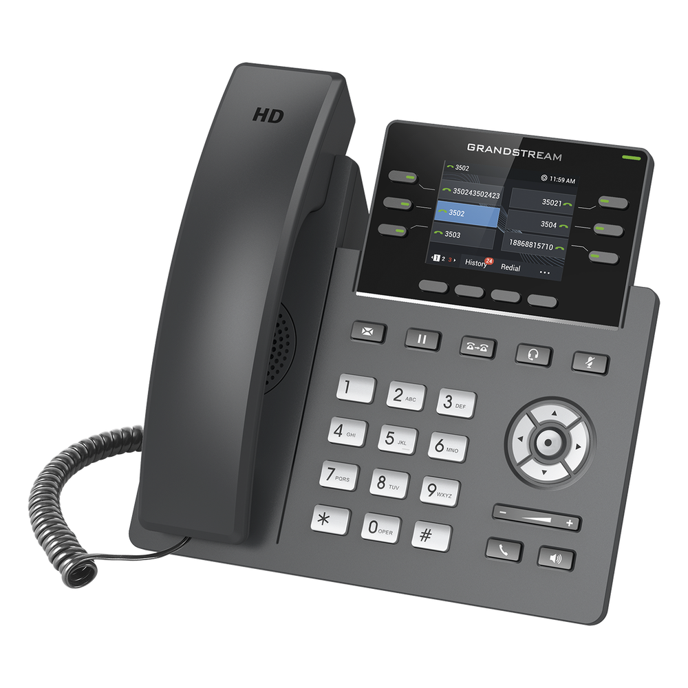 Teléfono IP Grandstream GRP-2613 3 Líneas SIP 3 Cuentas SIP 2.4" PoE
