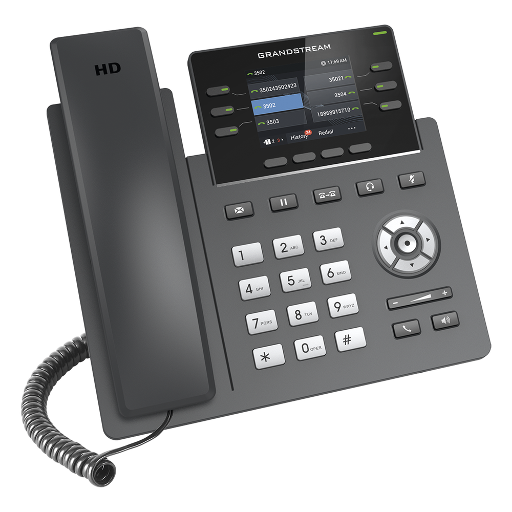 Teléfono IP Grandstream GRP-2613 3 Líneas SIP 3 Cuentas SIP 2.4" PoE