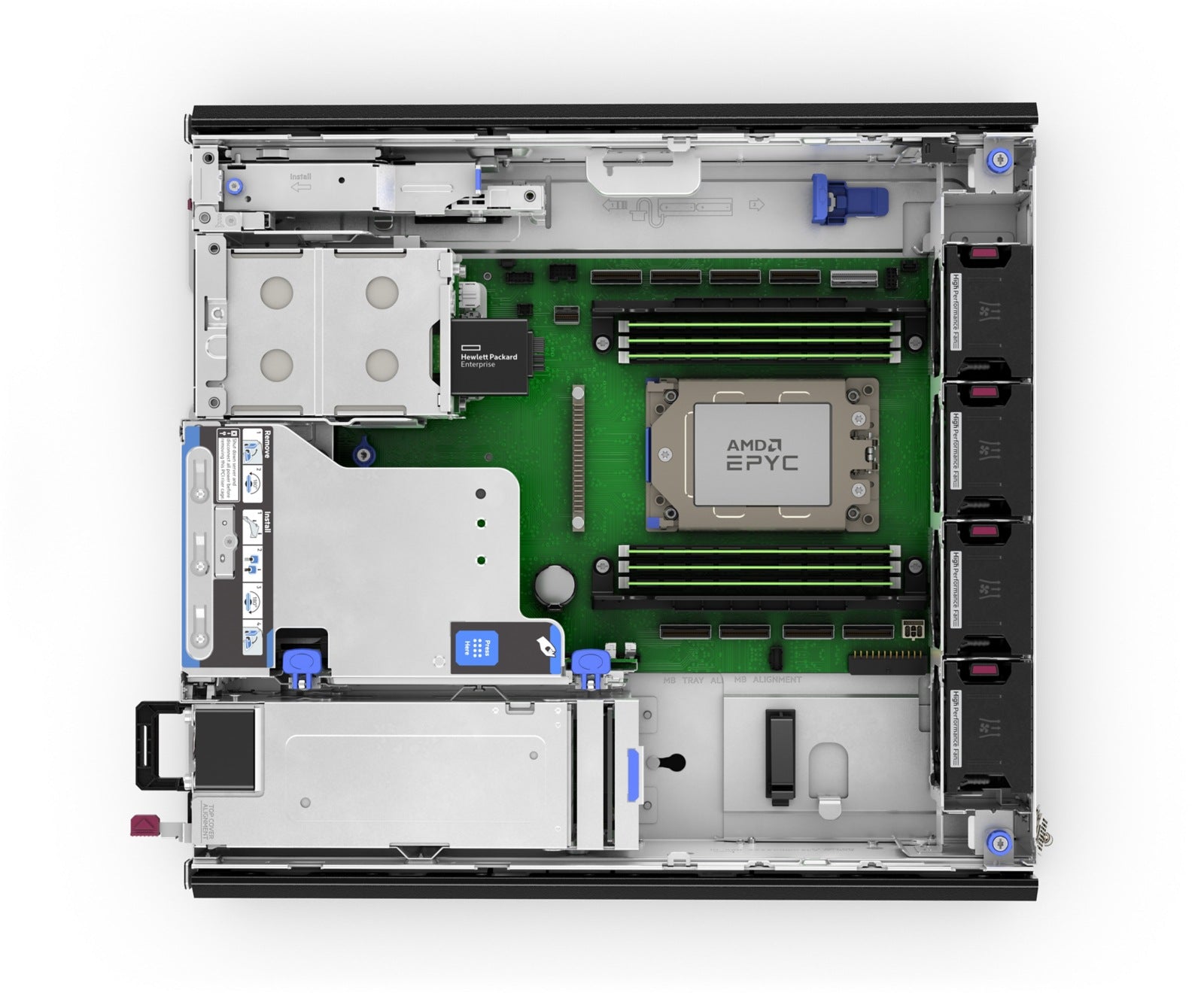 Servidor HPE ProLiant DL145 Gen11, AMD EPYC 8024P 8 Núcleos, 16GB DDR5, 480 GB, Rack 2U - vista 3
