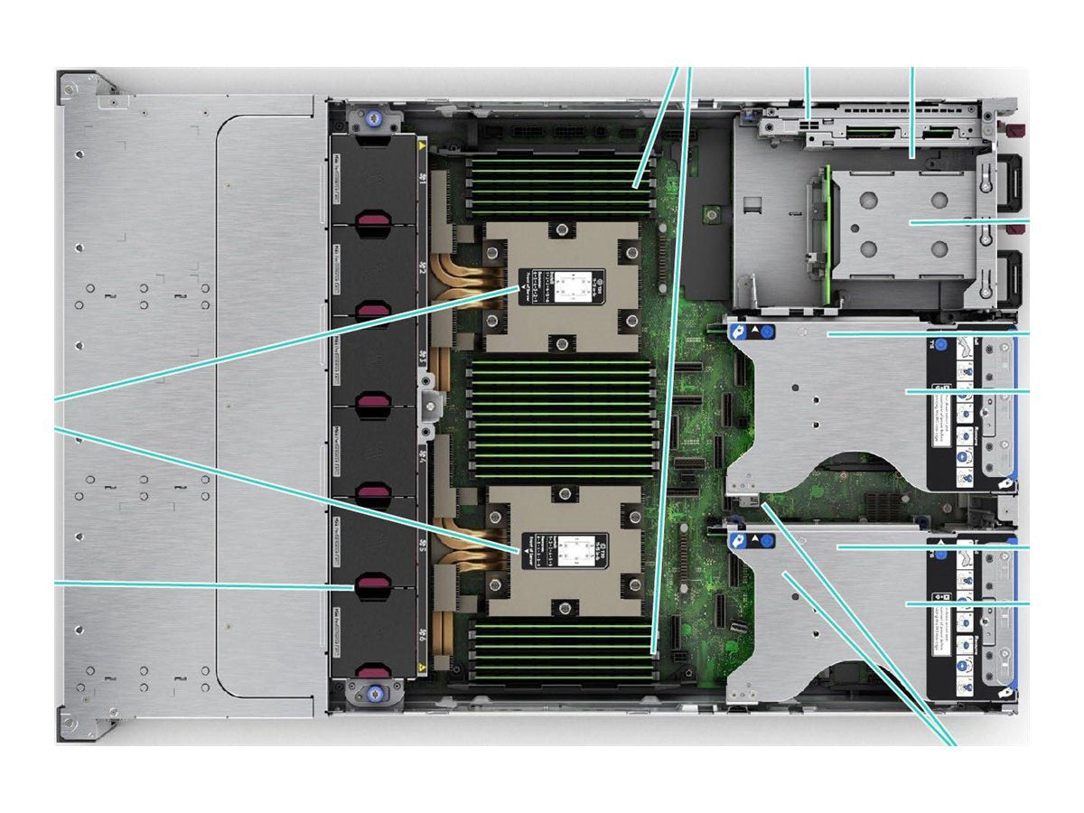 Servidor HPE ProLiant DL385 Gen11, AMD EPYC 9124 16 Núcleos, 64GB DDR5, SSD 2 x 480GB, Rack 1U - vista 2