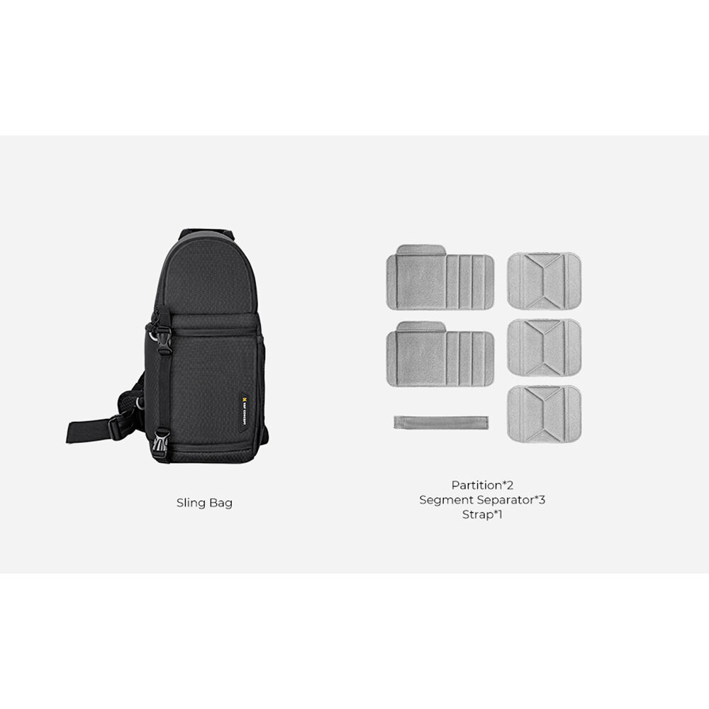 Sling K&F Concept (Negro, 10L) - contenido de la caja