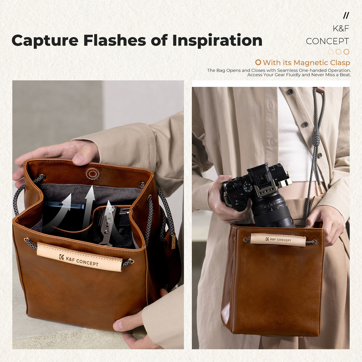 Sling K&F Concept Urban Wander (Turquoise, 5L) - vista frontal