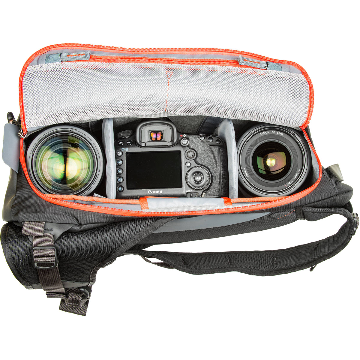 Sling MindShift Gear PhotoCross 13 (Naranja Ember, 11L) - detalle