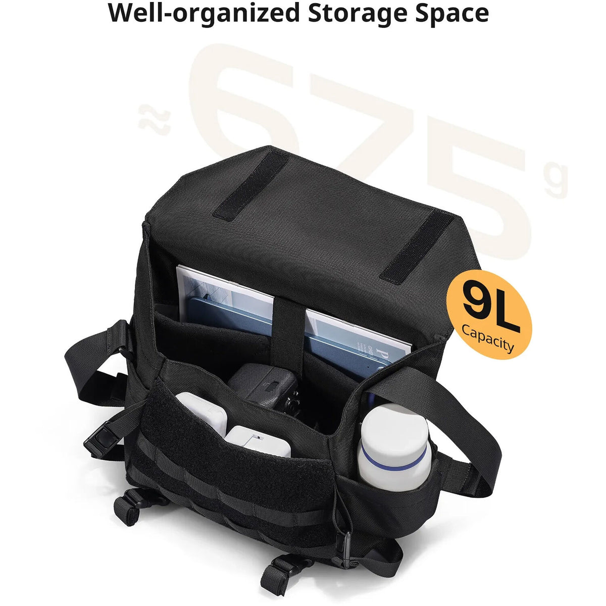Sling Ulanzi BC08 (Negro, 9L) - vista lateral