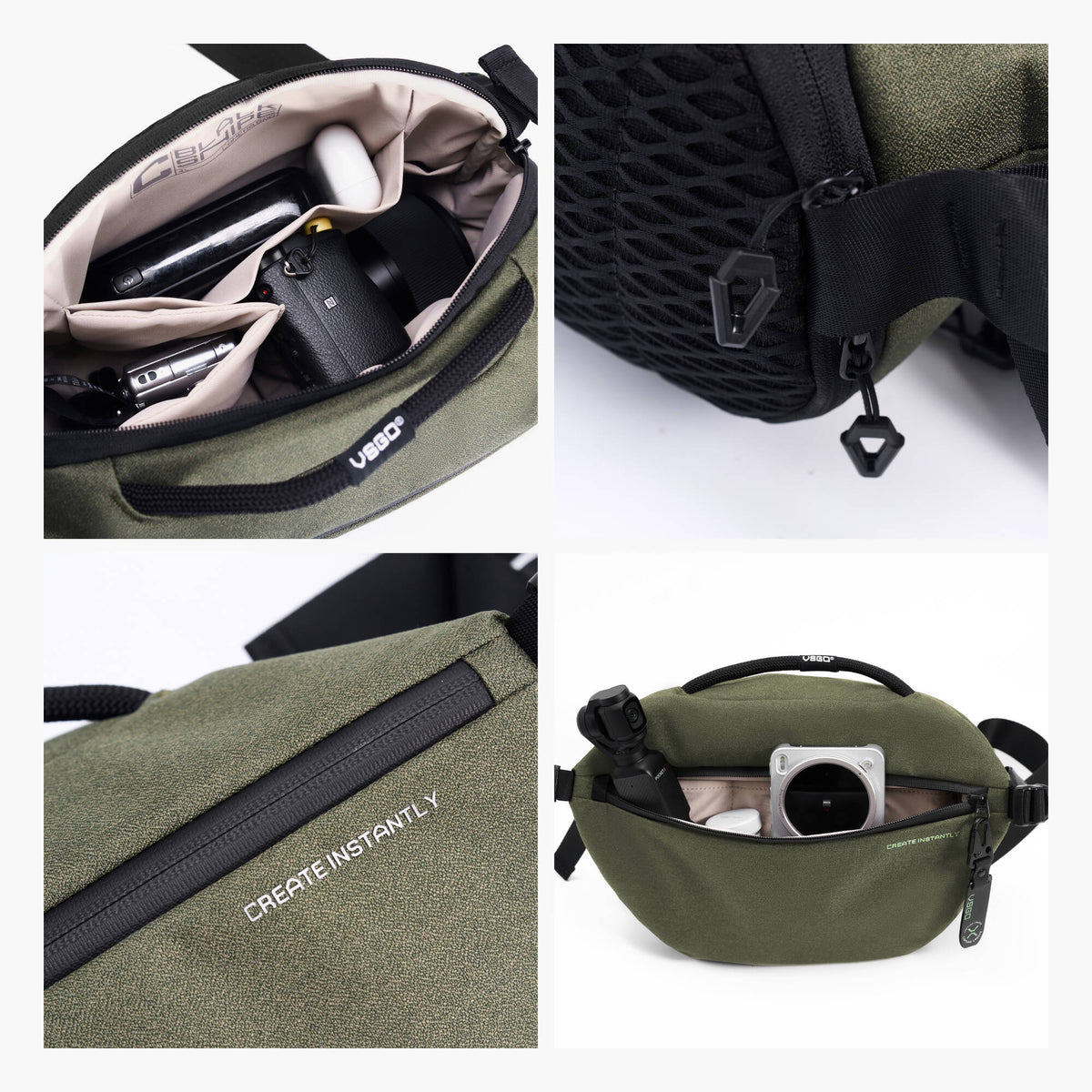 Sling VSGO Negro Snipe Casual Shuttle (Moss Verde, 4L) - vista lateral