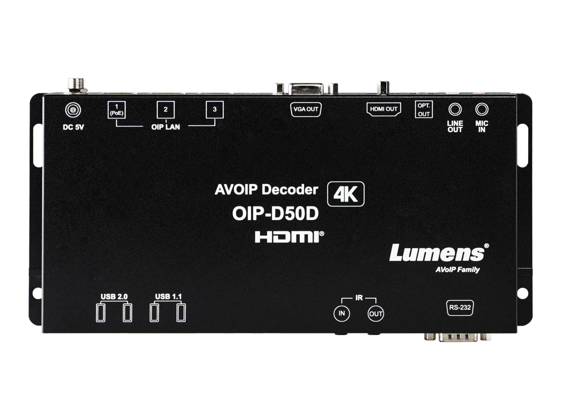 Sonido Profesional Lumens OIP-D50D audio/video over IP decoder - vista 4