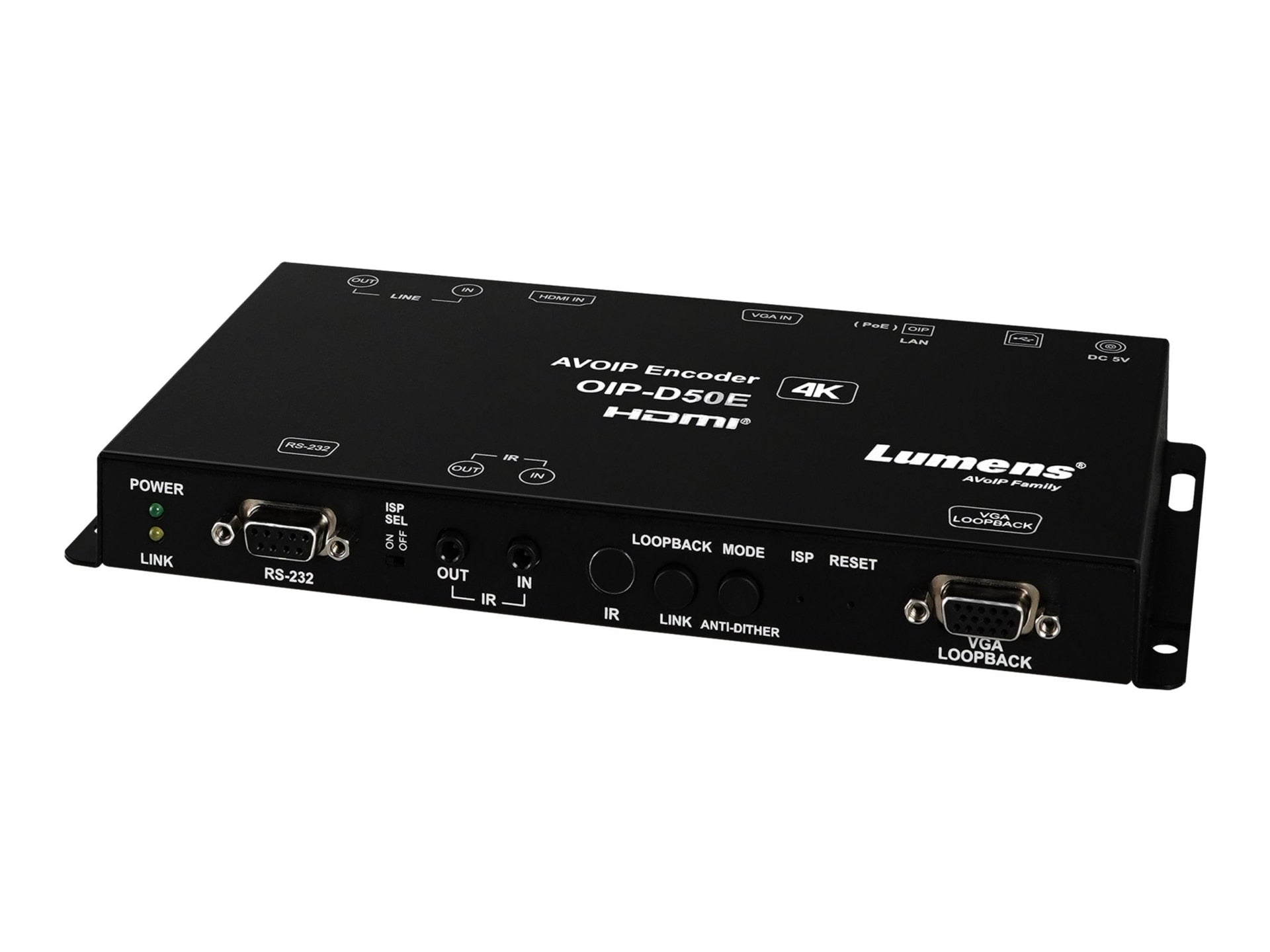 Sonido Profesional Lumens OIP-D50E audio/video over IP encoder - vista 3