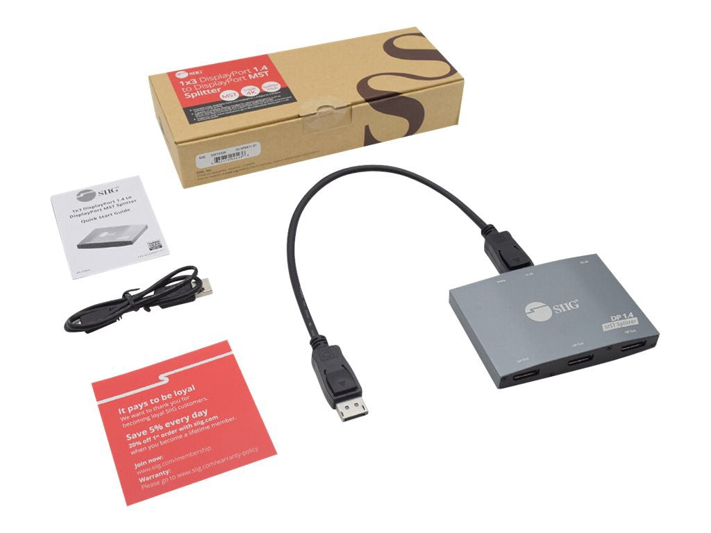 Sonido Profesional SIIG 1x3 DisplayPort 1.4 to DisplayPort MST Splitter - vista 6