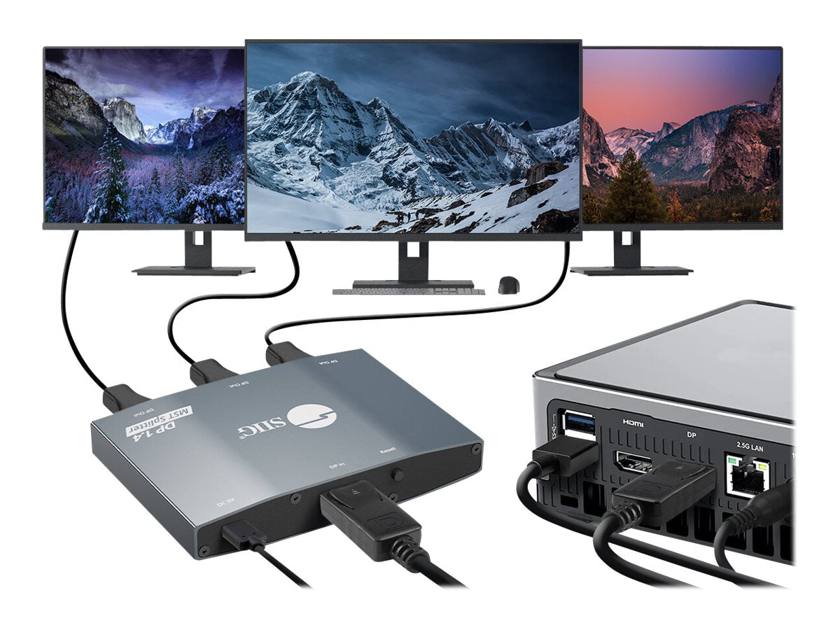Sonido Profesional SIIG 1x3 DisplayPort 1.4 to DisplayPort MST Splitter - vista 7