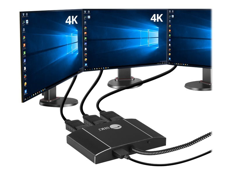 Sonido Profesional SIIG 8K 1x3 DisplayPort 1.4 to DisplayPort MST Hub Splitter - vista 3