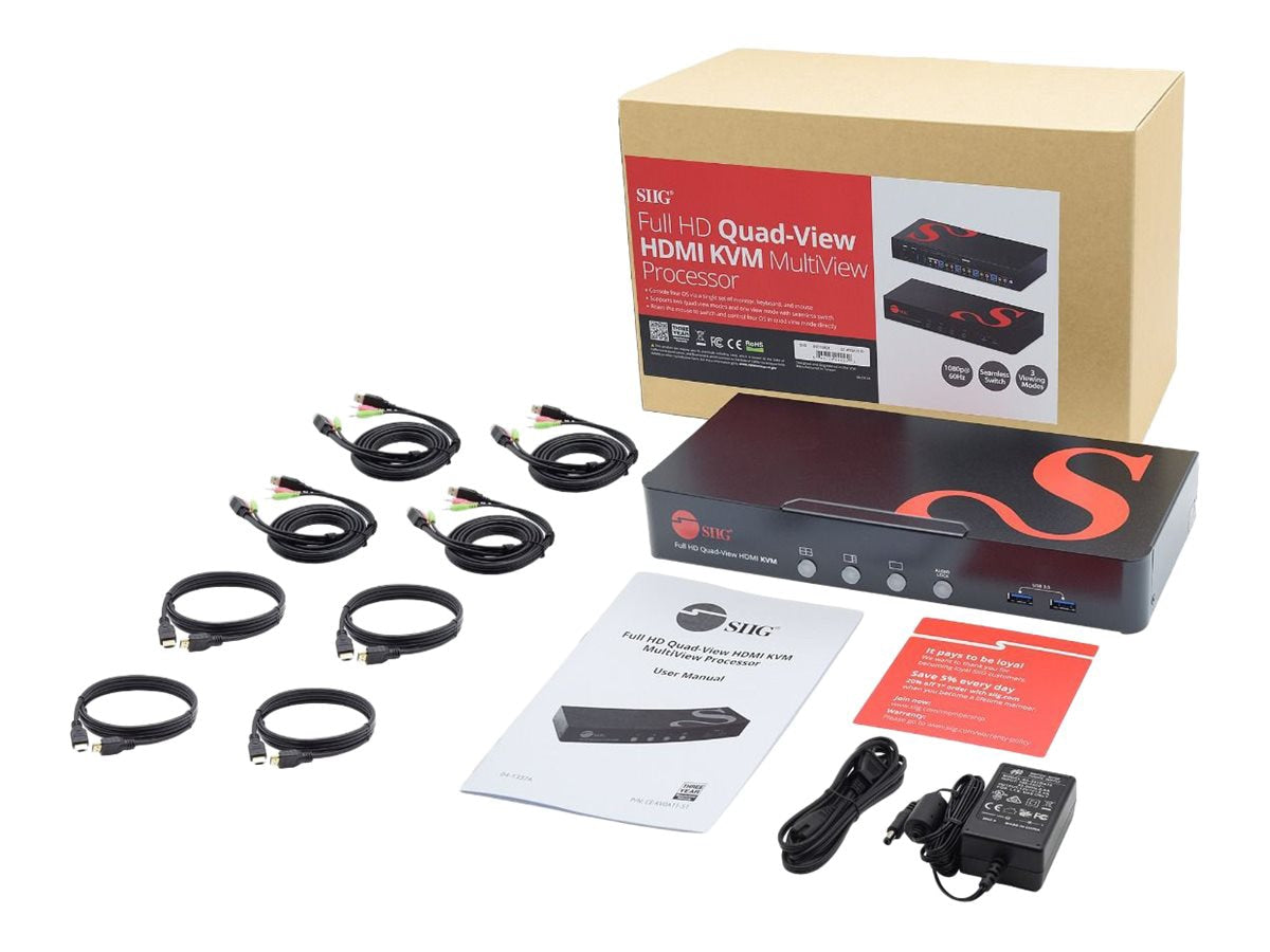 Sonido Profesional SIIG Full HD Quad-View 1080p HDMI KVM Switch MultiView Processor - vista 5
