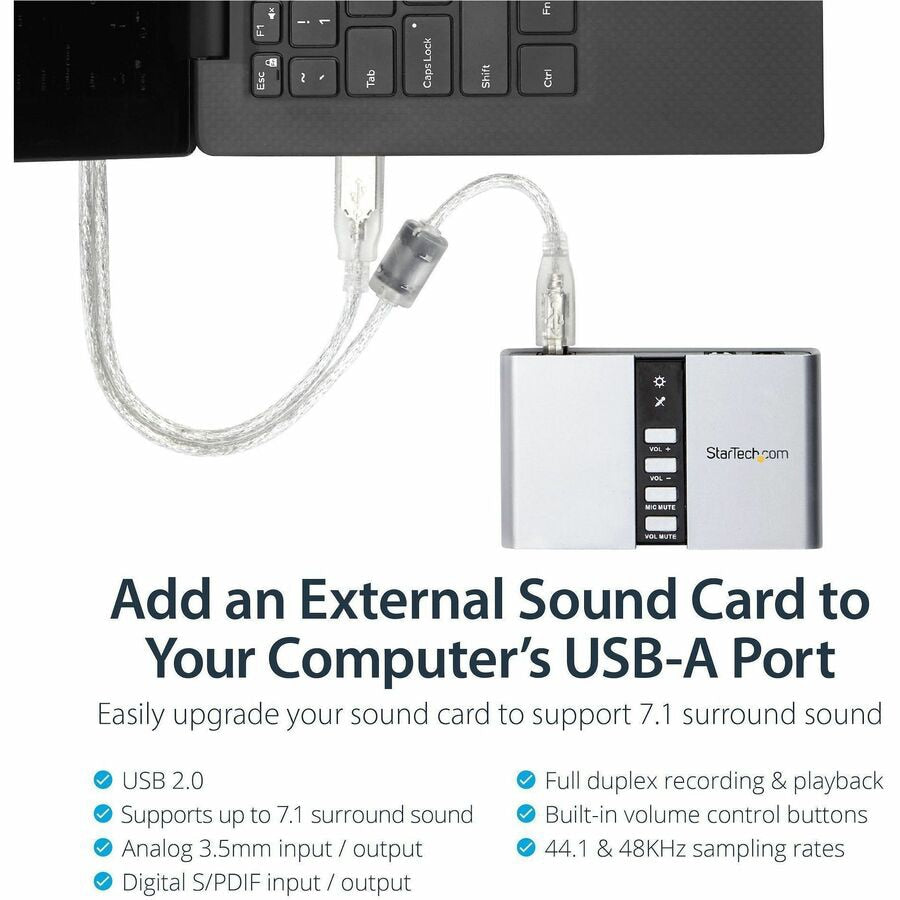 Sonido Profesional StarTech.com StarTech 7.1 USB Sound Card - vista 2