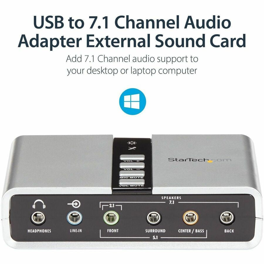 Sonido Profesional StarTech.com StarTech 7.1 USB Sound Card - vista 5