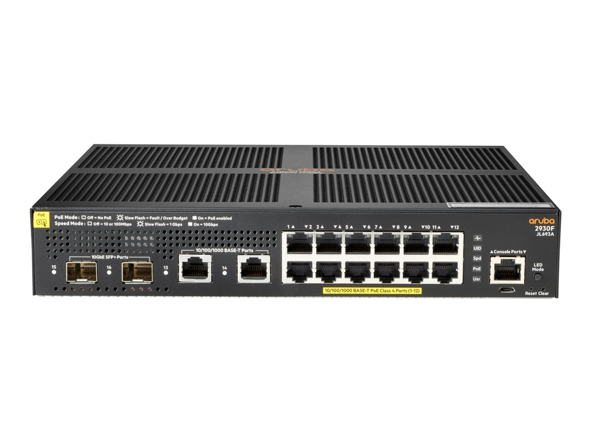 Switch de Red Aruba HPE Networking 2930F 12G PoE+ 2G/2SFP+ - vista 2