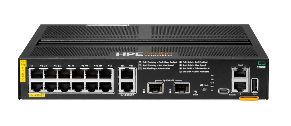 Switch de Red Aruba HPE Networking 6200F 12G Class4 PoE 2G/2SFP+ 139W Switch - vista 2
