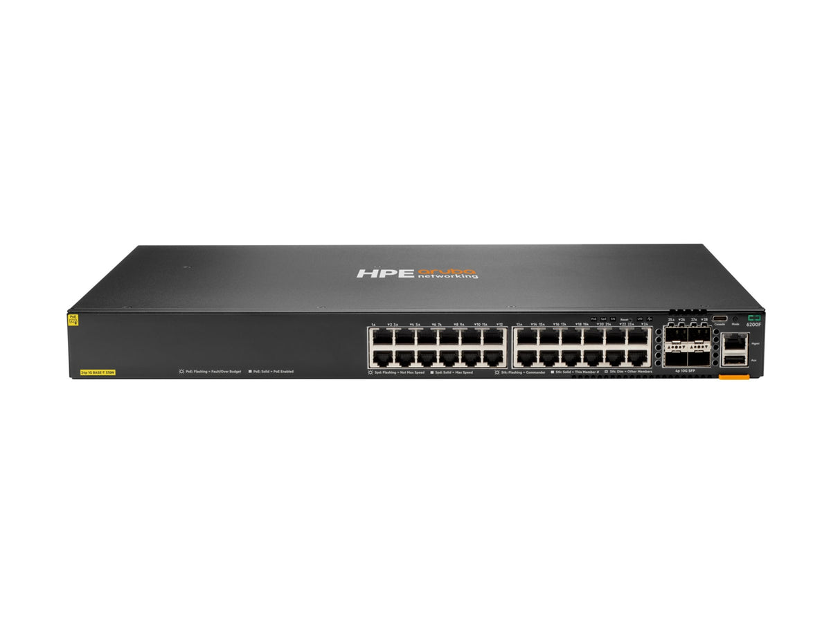 Switch de Red Aruba HPE Networking 6200F 24G Class4 PoE 4SFP+ 370W Switch - vista 2
