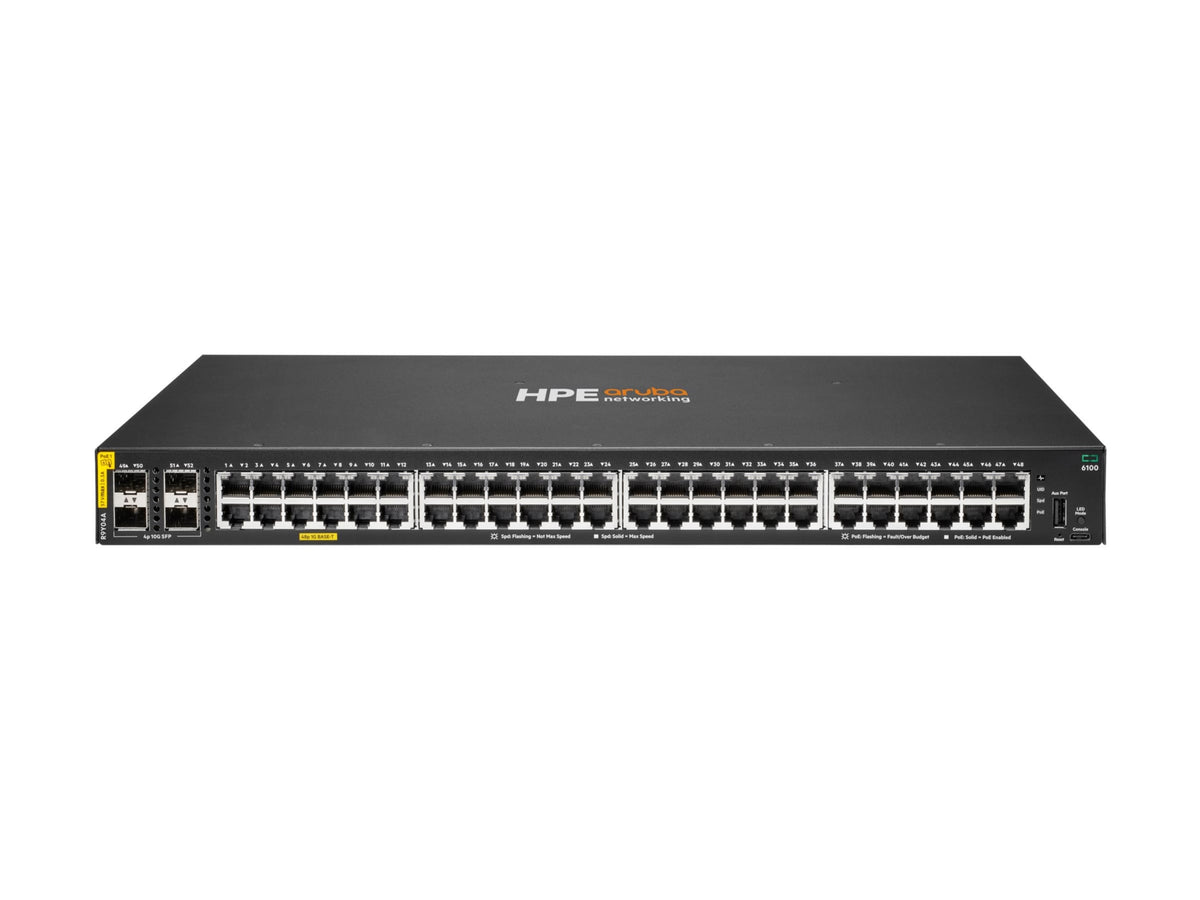 Switch de Red Aruba HPE Networking Networking CX 6100 48G Class4 PoE 4SFP+ 740W Switch - vista 2