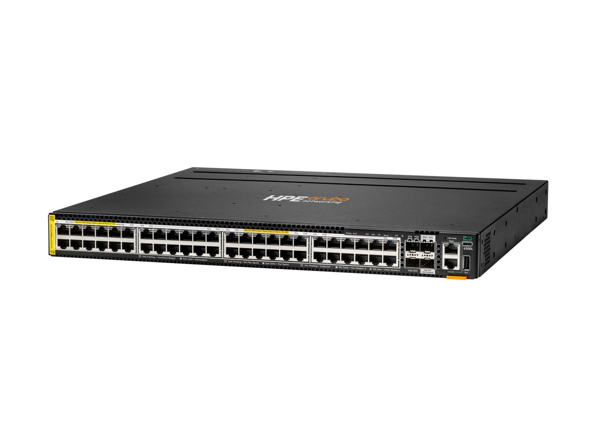 Switch de Red Aruba HPE Networking Networking CX 6300L 48p Smart Rate 1G/2.5G/5G Class8/6 PoE 2p 50G and 2p 10 - vista 1