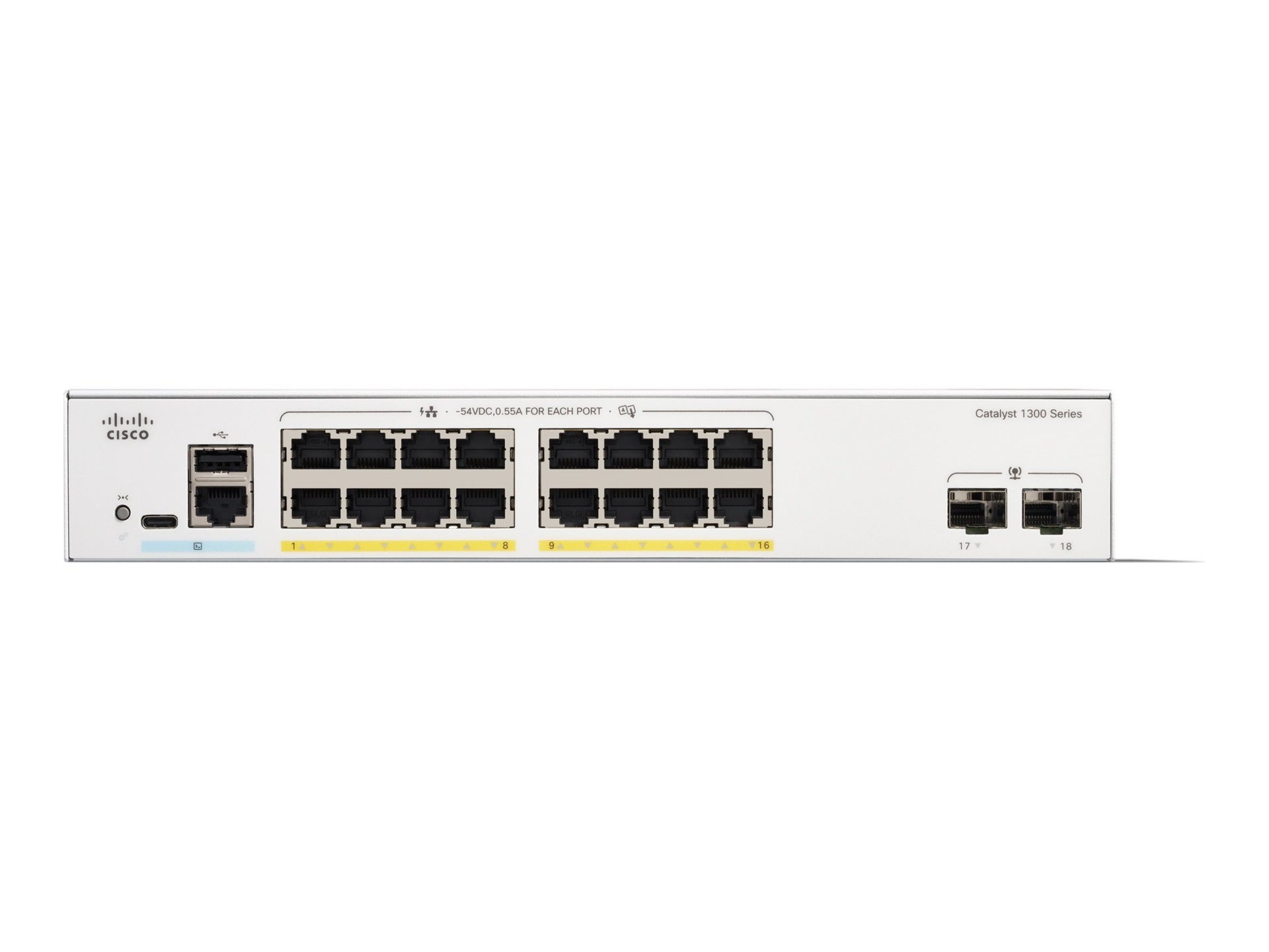 Switch de Red Cisco Catalyst 1300-16P-2G - vista 2
