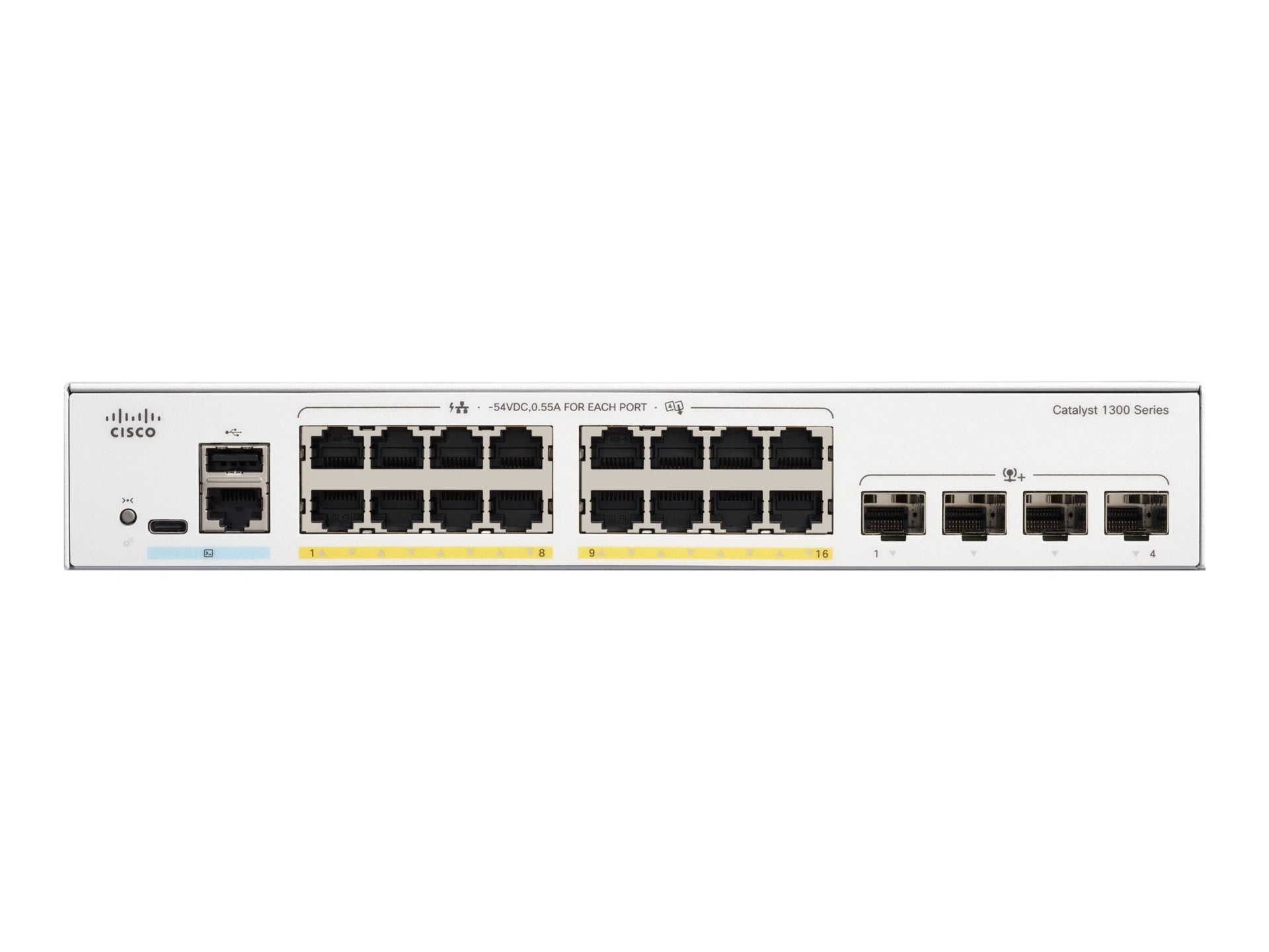 Switch de Red Cisco Catalyst 1300-16P-4X - vista 2