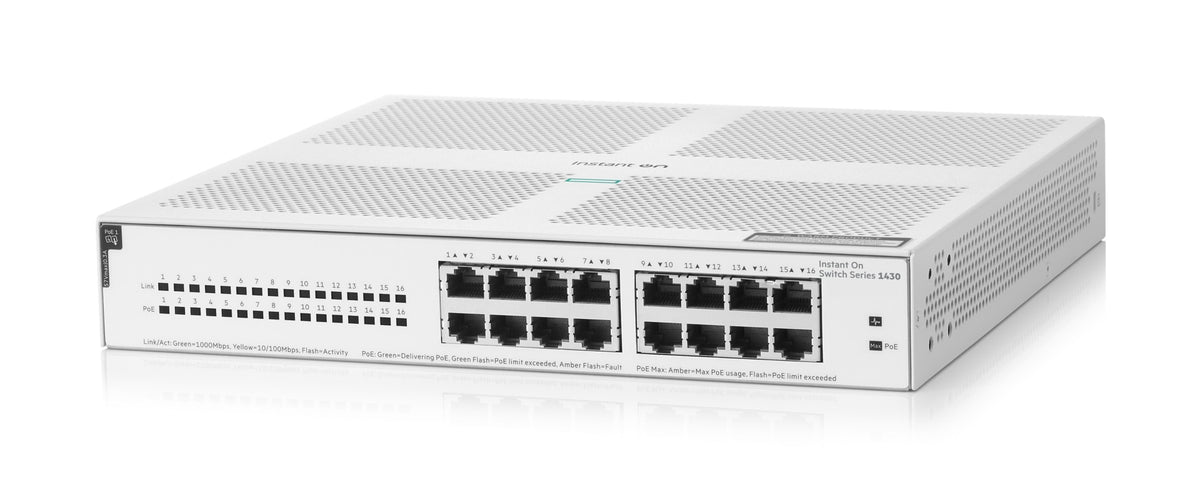 Switch de Red HPE Networking Instant On 1430 16G Class4 PoE 124W Switch - vista 1