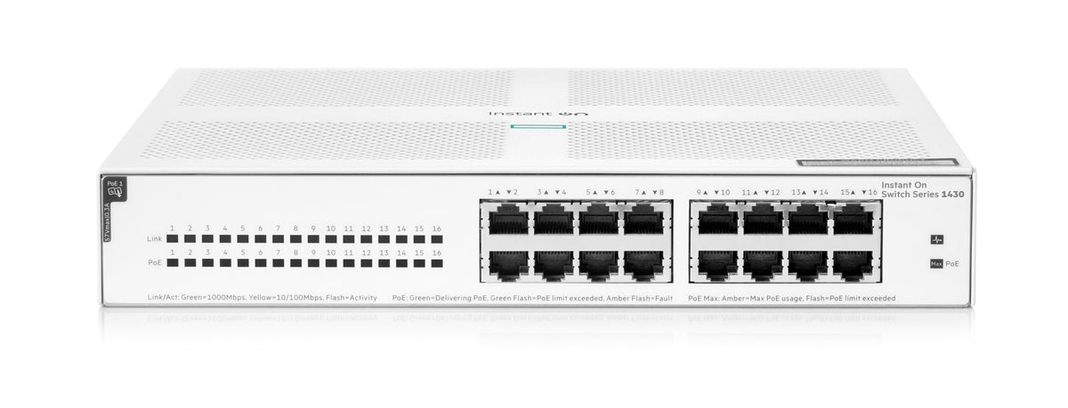 Switch de Red HPE Networking Instant On 1430 16G Class4 PoE 124W Switch - vista 2