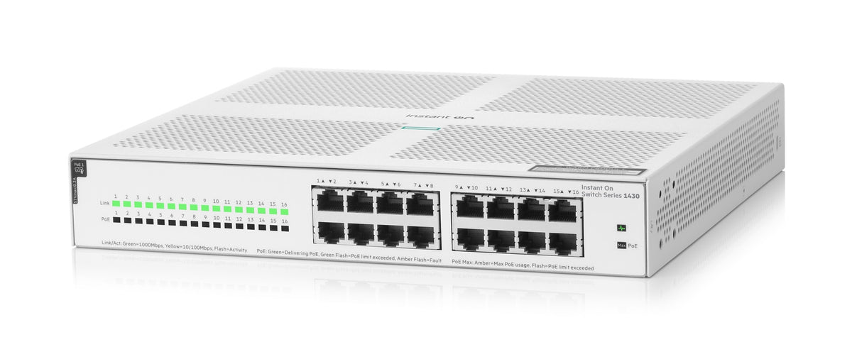 Switch de Red HPE Networking Instant On 1430 16G Class4 PoE 124W Switch - vista 4