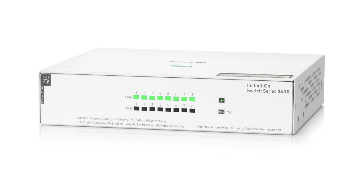 Switch de Red HPE Networking Instant On 1430 8G Class4 PoE 64W Switch - vista 5
