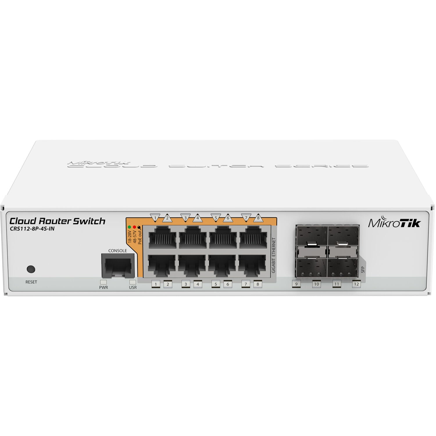 Switch de Red MikroTik CRS112-8P-4S-IN 8-Port Gigabit PoE+ Compliant Managed Network Switch - vista principal