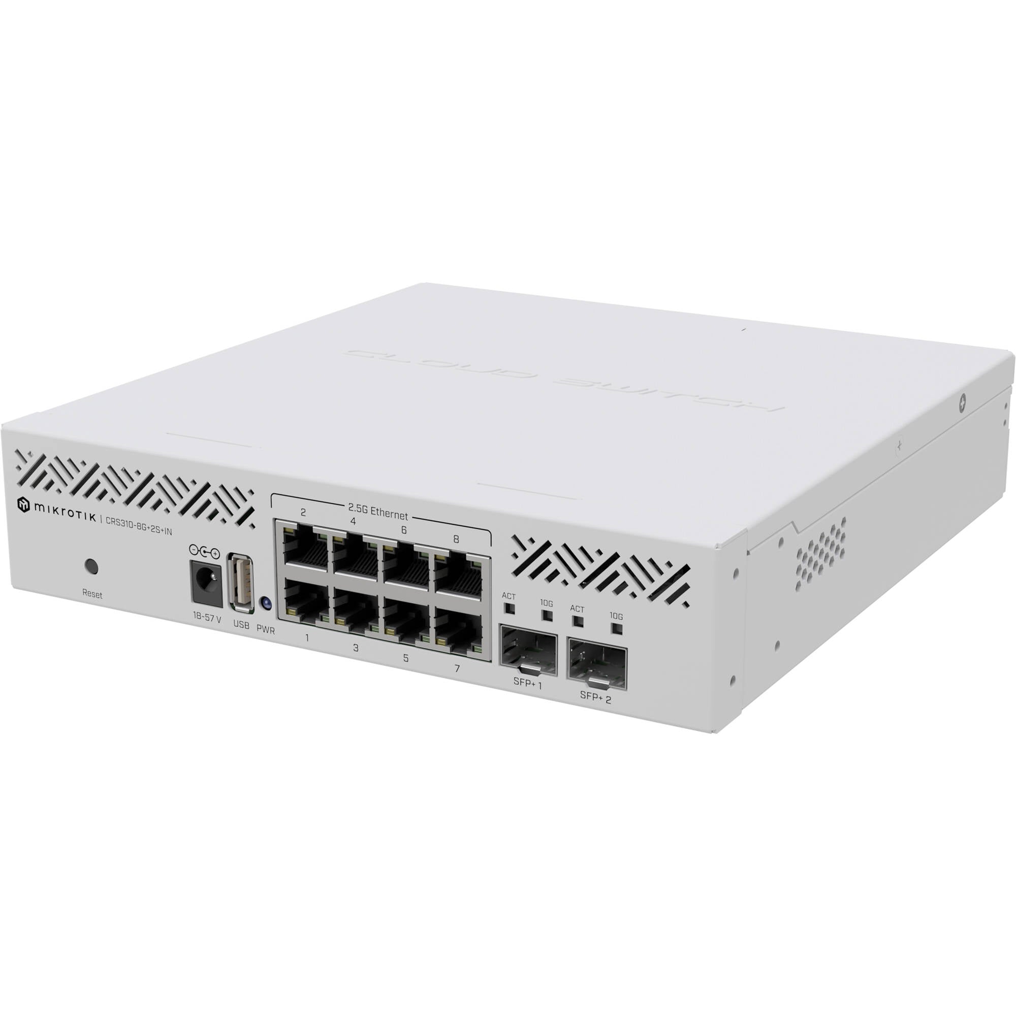 Switch de Red MikroTik CRS310-8G+2S+IN 8-Port 2.5G Managed Network Switch with SFP+ - vista principal