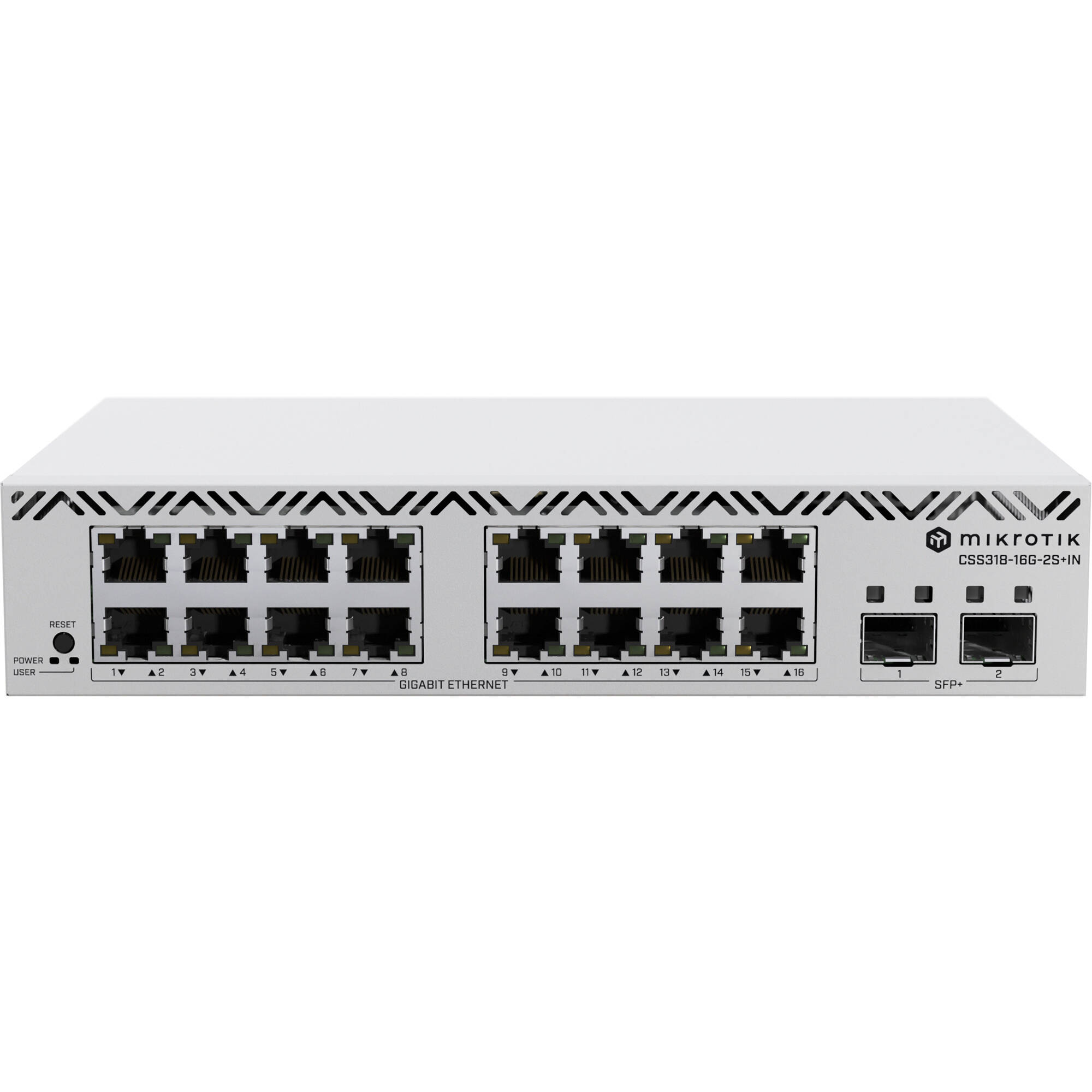 Switch de Red MikroTik CSS318-16G-2S+IN 16-Port Gigabit Managed Network Switch with SFP+ - vista principal