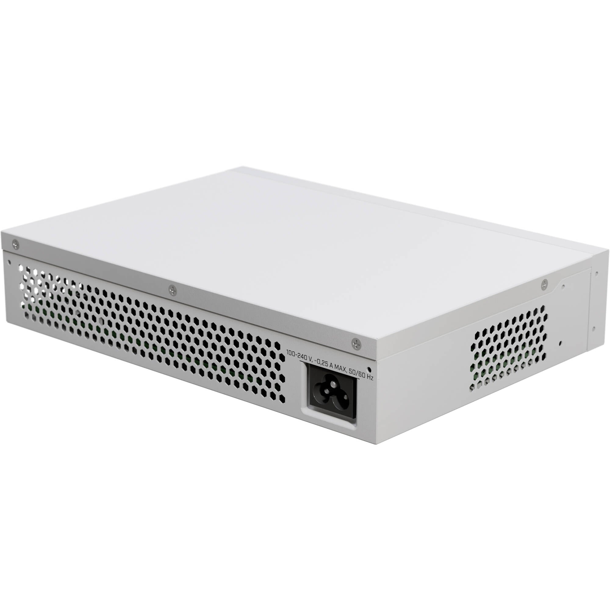 Switch de Red MikroTik CSS318-16G-2S+IN 16-Port Gigabit Managed Network Switch with SFP+ - vista trasera