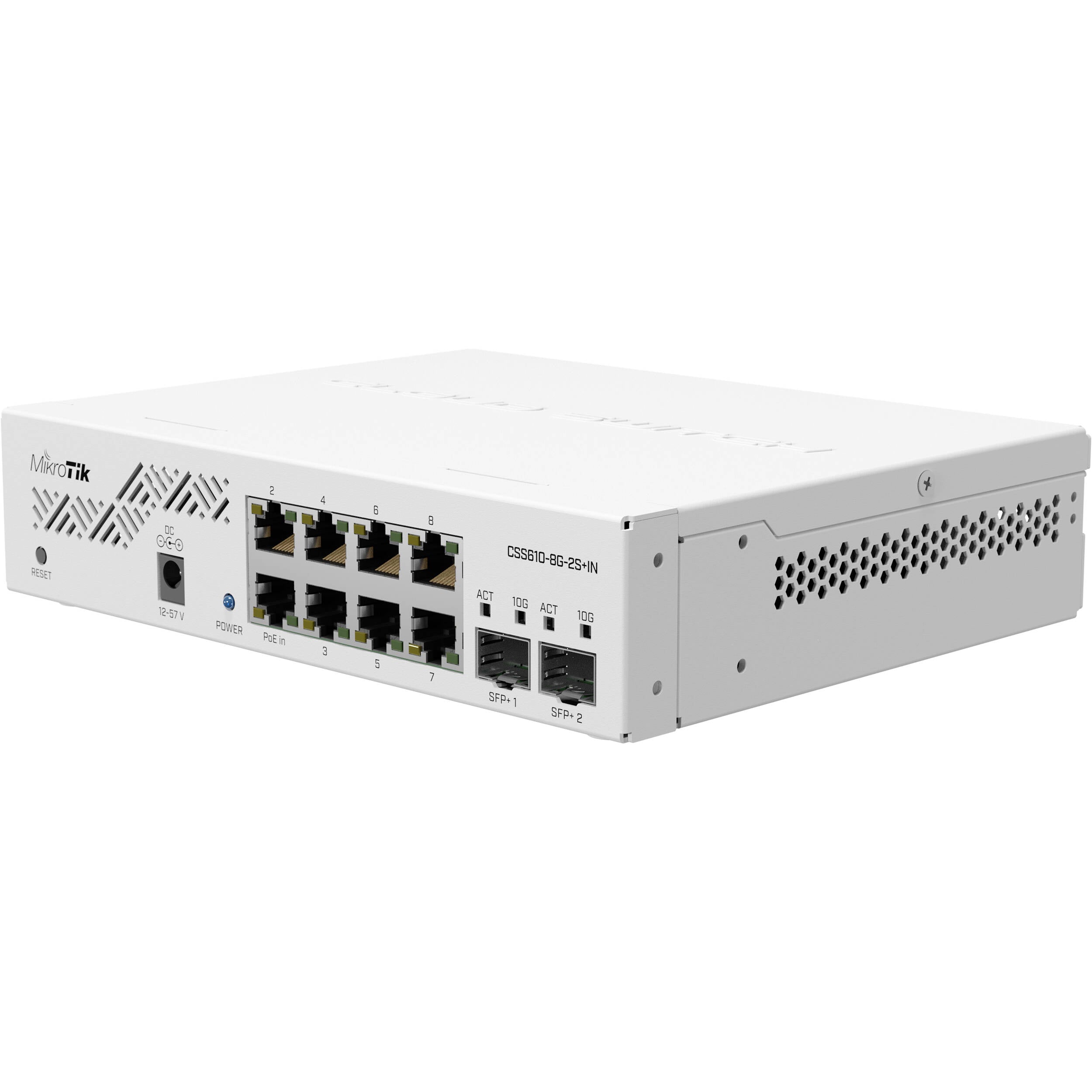 Switch de Red MikroTik CSS610-8G-2S+IN 8-Port Gigabit Managed Network Switch - vista trasera