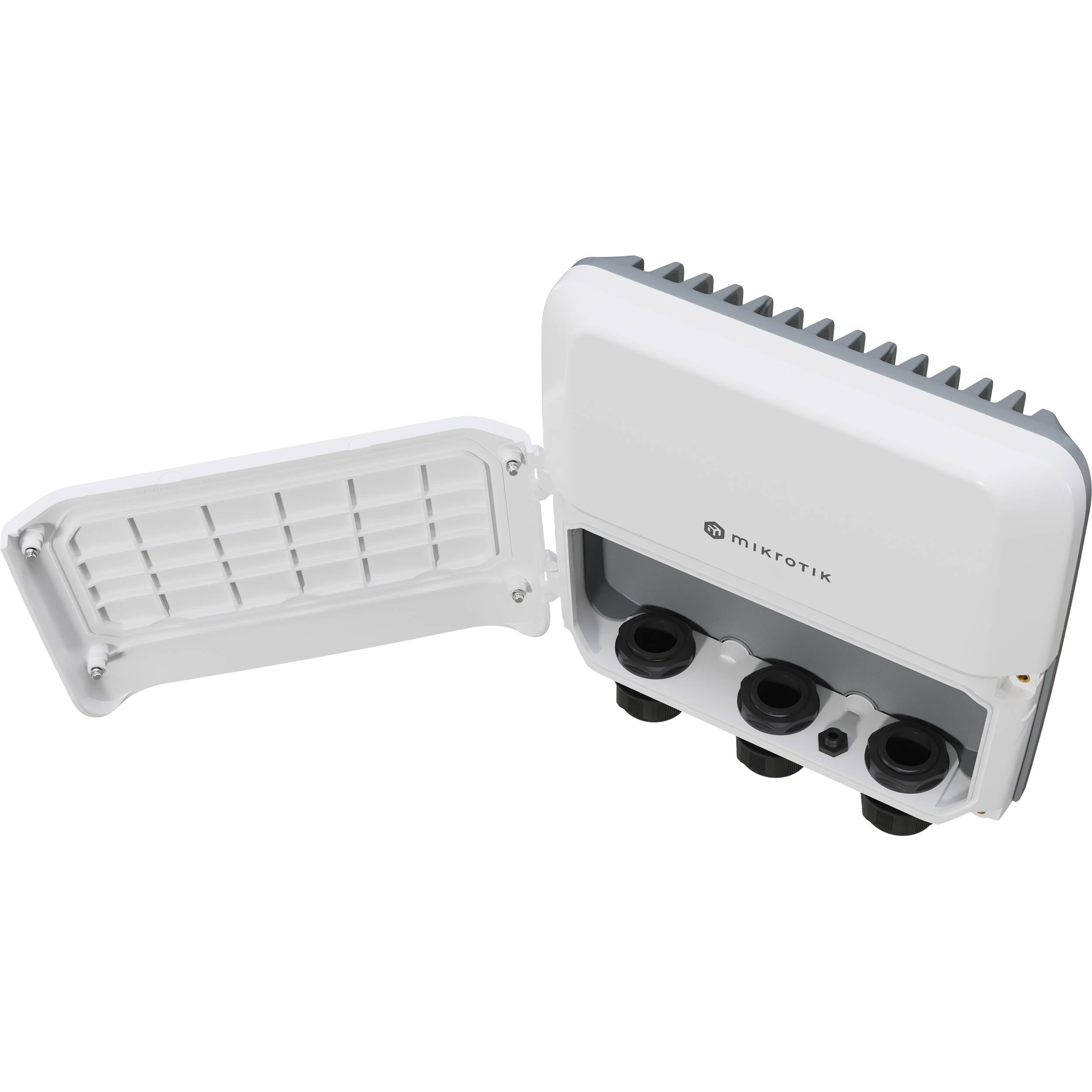 Switch de Red MikroTik RB5009UPr+S+OUT 8-Port Multi-Gig PoE+ Compliant Outdoor Managed Network Switch - vista frontal