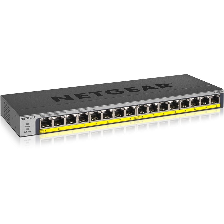 Switch de Red Netgear 16-Port 183W PoE/PoE+ Gigabit Ethernet Unmanaged Switch - vista 1