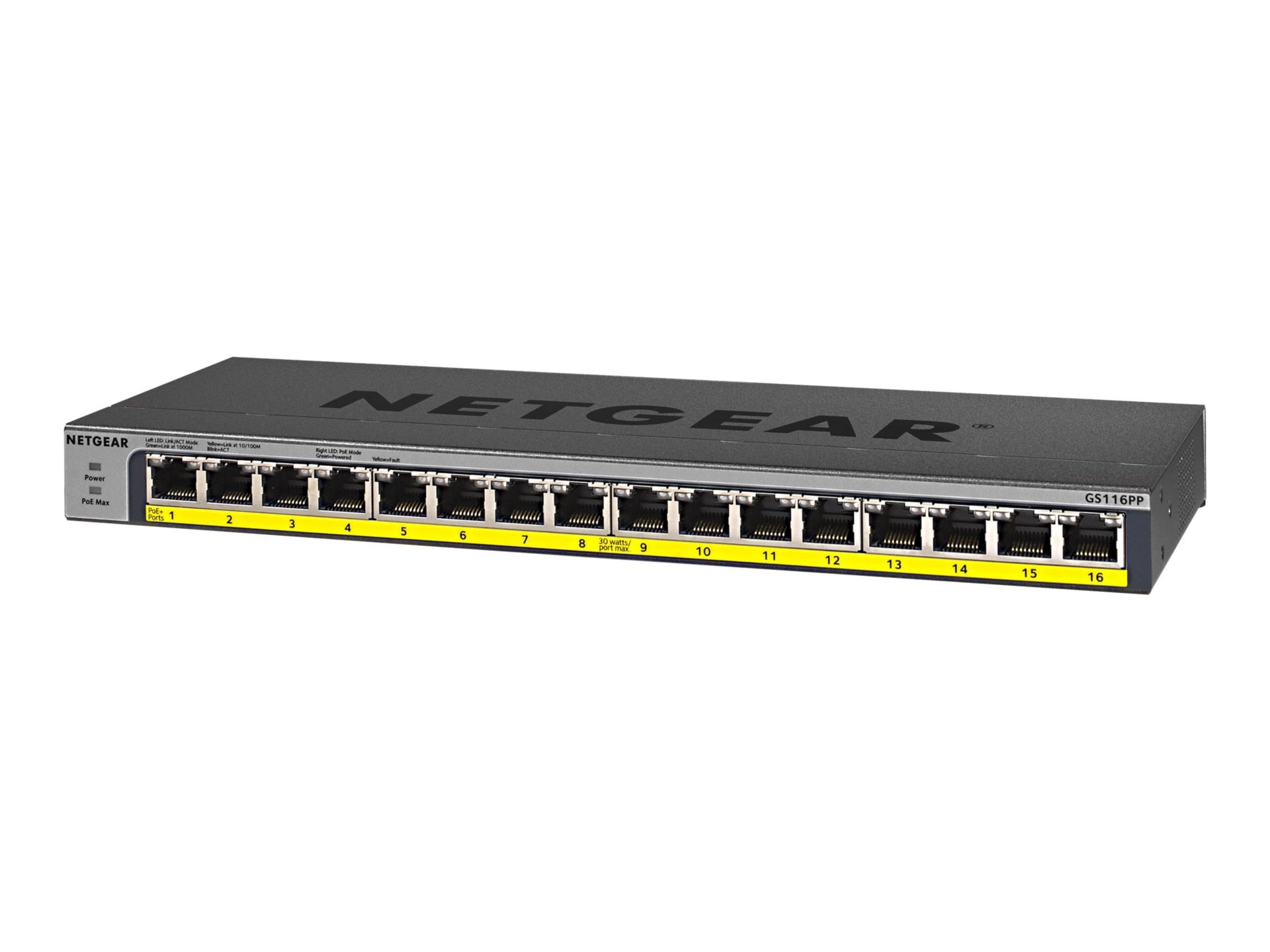 Switch de Red Netgear 16-Port 183W PoE/PoE+ Gigabit Ethernet Unmanaged Switch - vista 2