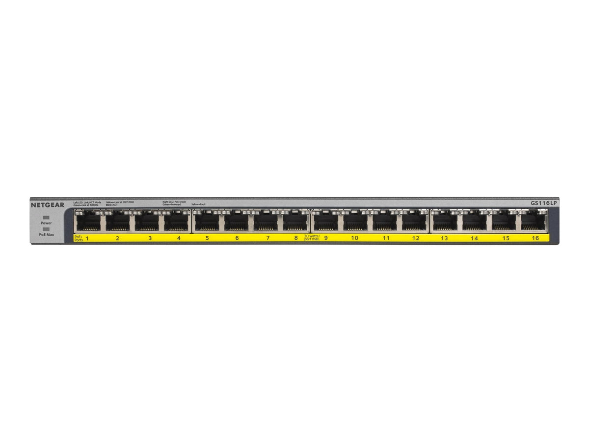 Switch de Red Netgear 16-Port 76W PoE/PoE+ Gigabit Ethernet Unmanaged Switch - vista 3