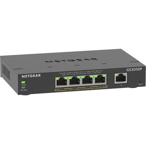 Switch de Red Netgear 5-Port Gigabit Ethernet SOHO Smart Managed Plus PoE Switch - vista 1
