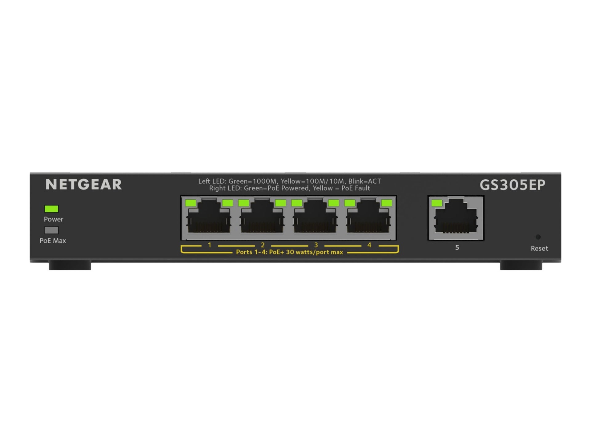 Switch de Red Netgear 5-Port Gigabit Ethernet SOHO Smart Managed Plus PoE Switch - vista 2