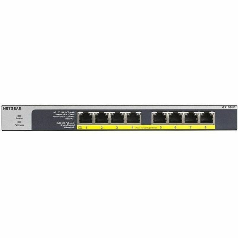 Switch de Red Netgear 8-Port PoE/PoE+ Gigabit Ethernet Unmanaged Switch (GS108LP) - vista 5