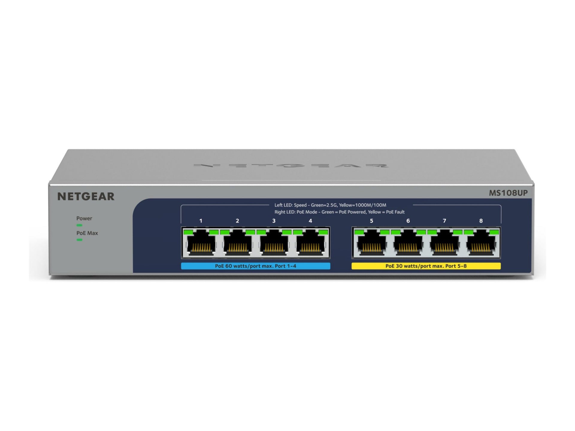Switch de Red Netgear 8-port Ultra60 PoE++ Multi-Gigabit (2.5G) Ethernet Plus Switch - vista 2